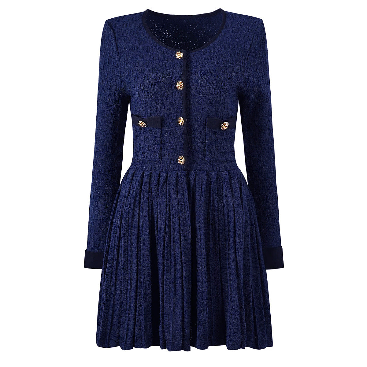 Plaid Knitted Pleated Dress – MISSREEN