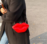 Load image into Gallery viewer, Red Lip Crossbody Purse