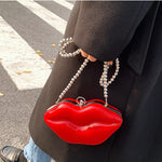 Load image into Gallery viewer, Red Lip Crossbody Purse