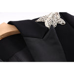 Load image into Gallery viewer, Crystal Floral Blazer Black