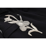 Load image into Gallery viewer, Crystal Floral Blazer Black