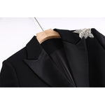 Load image into Gallery viewer, Crystal Floral Blazer Black