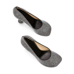 Load image into Gallery viewer, Velvet Pumps Embellished Rhinestone