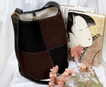 Load image into Gallery viewer, Plaid Patchwork Suede Handbag