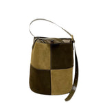 Load image into Gallery viewer, Plaid Patchwork Suede Handbag