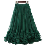 Load image into Gallery viewer, Ruffle Elastic Waist Mesh Skirt