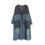 Load image into Gallery viewer, Big Pockets Split Denim Coat