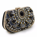 Load image into Gallery viewer, Black Beaded Clutch Purse