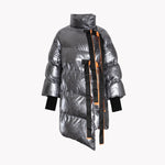 Load image into Gallery viewer, Glossy Quilted Winter Jacket