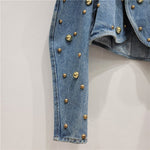 Load image into Gallery viewer, Gold Studs Puff Sleeve Jacket