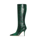 Load image into Gallery viewer, Snakeskin Print Leather Boots