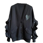 Load image into Gallery viewer, Heart Ruffled Batwing Sleeve Jacket