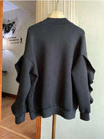 Load image into Gallery viewer, Heart Ruffled Batwing Sleeve Jacket