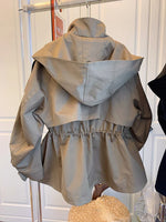 Load image into Gallery viewer, Hooded Short Tie-Waist Coat