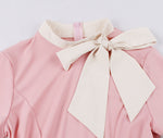 Load image into Gallery viewer, 50s Dress Short Sleeve Bowknot Tie