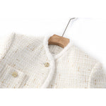 Load image into Gallery viewer, White Fur Trim Belt Blazer