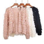 Load image into Gallery viewer, Mohair Sequined Tricot Knit Jacket