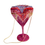 Load image into Gallery viewer, Cocktail Goblet Rhinestone Clutch Martini Party Bag