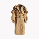 Load image into Gallery viewer, Ruffle Trench Coat