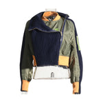 Load image into Gallery viewer, Tricolor Spliced Knitted Cropped Jacket