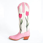 Load image into Gallery viewer, Tulip Embroidered Knee High Boot
