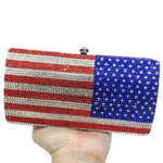 Load image into Gallery viewer, USA Flag Rhinesone Bag