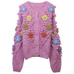 Load image into Gallery viewer, PATCHWORK FLOWER LOOSE KNITTED CARDIGAN
