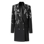 Load image into Gallery viewer, Lapel Crystal Luxury Long Sleeve Blazer
