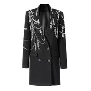 Lapel Crystal Luxury Long Sleeve Blazer