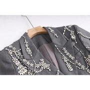 Lapel Crystal Luxury Long Sleeve Blazer