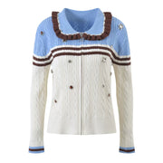 Bead Collar Knitted Cardigan