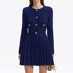 Load image into Gallery viewer, Plaid Knitted Pleated Dress
