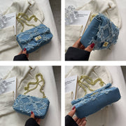 Straw Denim Purse -1508