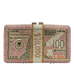 Load image into Gallery viewer, Dollar Bill Rhinestone Crystal Purse
