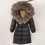 Load image into Gallery viewer, Long Coat Fur Collar with Zipper 1560
