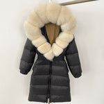 Load image into Gallery viewer, Long Coat Fur Collar with Zipper 1560
