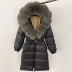 Load image into Gallery viewer, Long Coat Fur Collar with Zipper 1560
