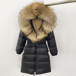 Load image into Gallery viewer, Long Coat Fur Collar with Zipper 1560
