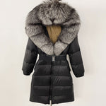 Load image into Gallery viewer, Long Coat Fur Collar with Zipper 1560
