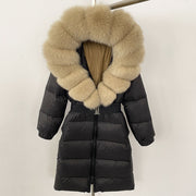 Long Coat Fur Collar with Zipper 1560