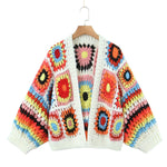 Load image into Gallery viewer, Geometric Autumn Hollow Hook Knit Cardigan
