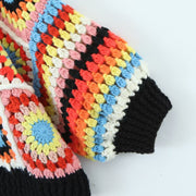 Geometric Autumn Hollow Hook Knit Cardigan