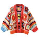 Load image into Gallery viewer, Geometric Autumn Hollow Hook Knit Cardigan
