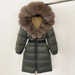 Load image into Gallery viewer, Long Coat Fur Collar with Zipper 1560
