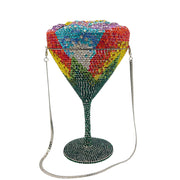 Cocktail Goblet Rhinestone Clutch Martini Party Bag
