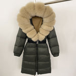 Load image into Gallery viewer, Long Coat Fur Collar with Zipper 1560
