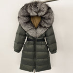 Load image into Gallery viewer, Long Coat Fur Collar with Zipper 1560
