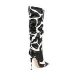 Load image into Gallery viewer, JD Black and White Knee High Boots
