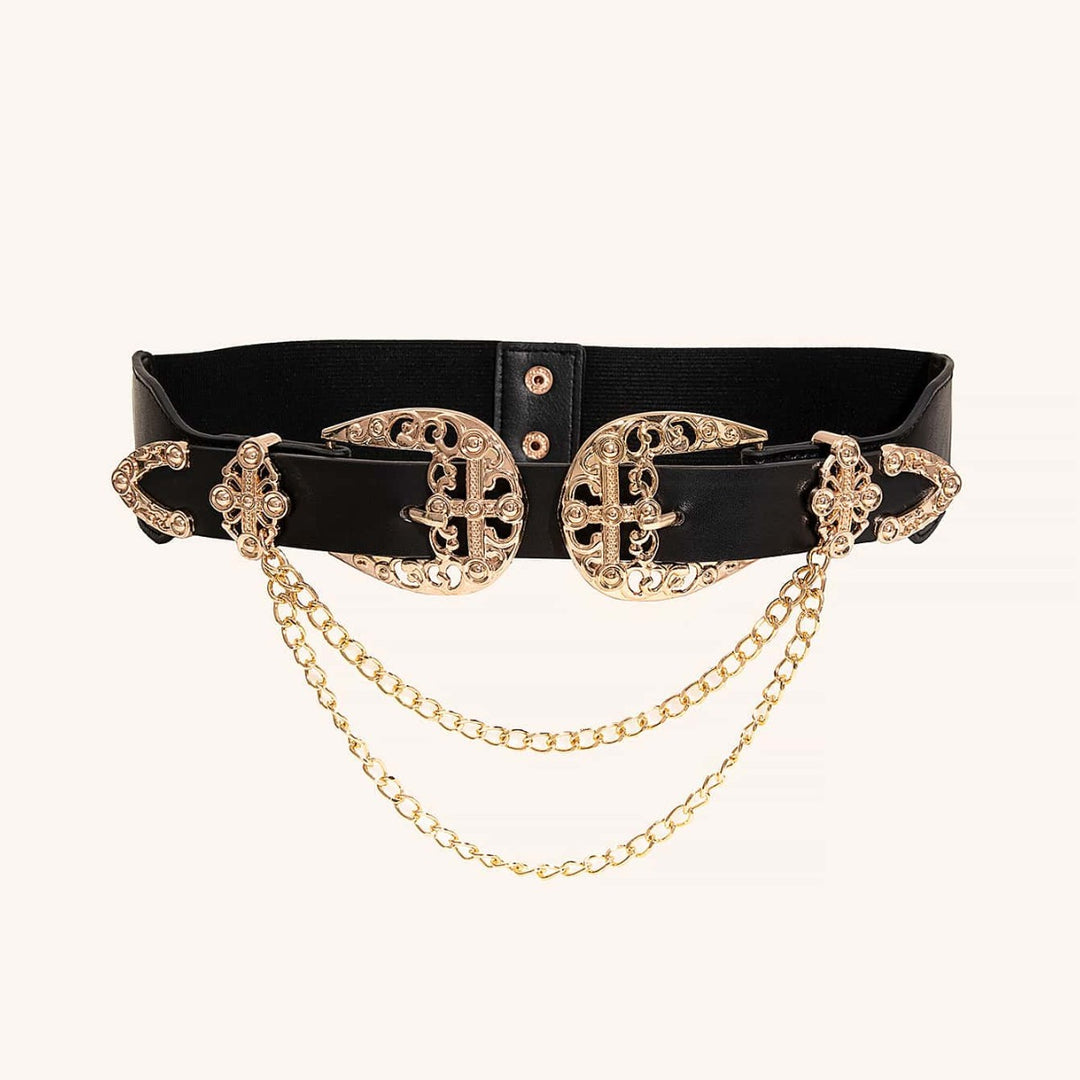 Buckle Chain Cowgirl Belts Leather