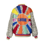 Load image into Gallery viewer, Multicolor Sequined Loose Zipper Jacket
